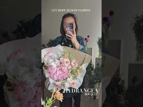 粉紅色繡球花束 | Pink Hydrangea Bouquet | Let Hope Bloom Florist