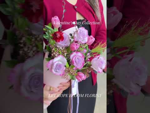 情人節花束2026 | All of Me | 粉紫色玫瑰及鬱金香花桶