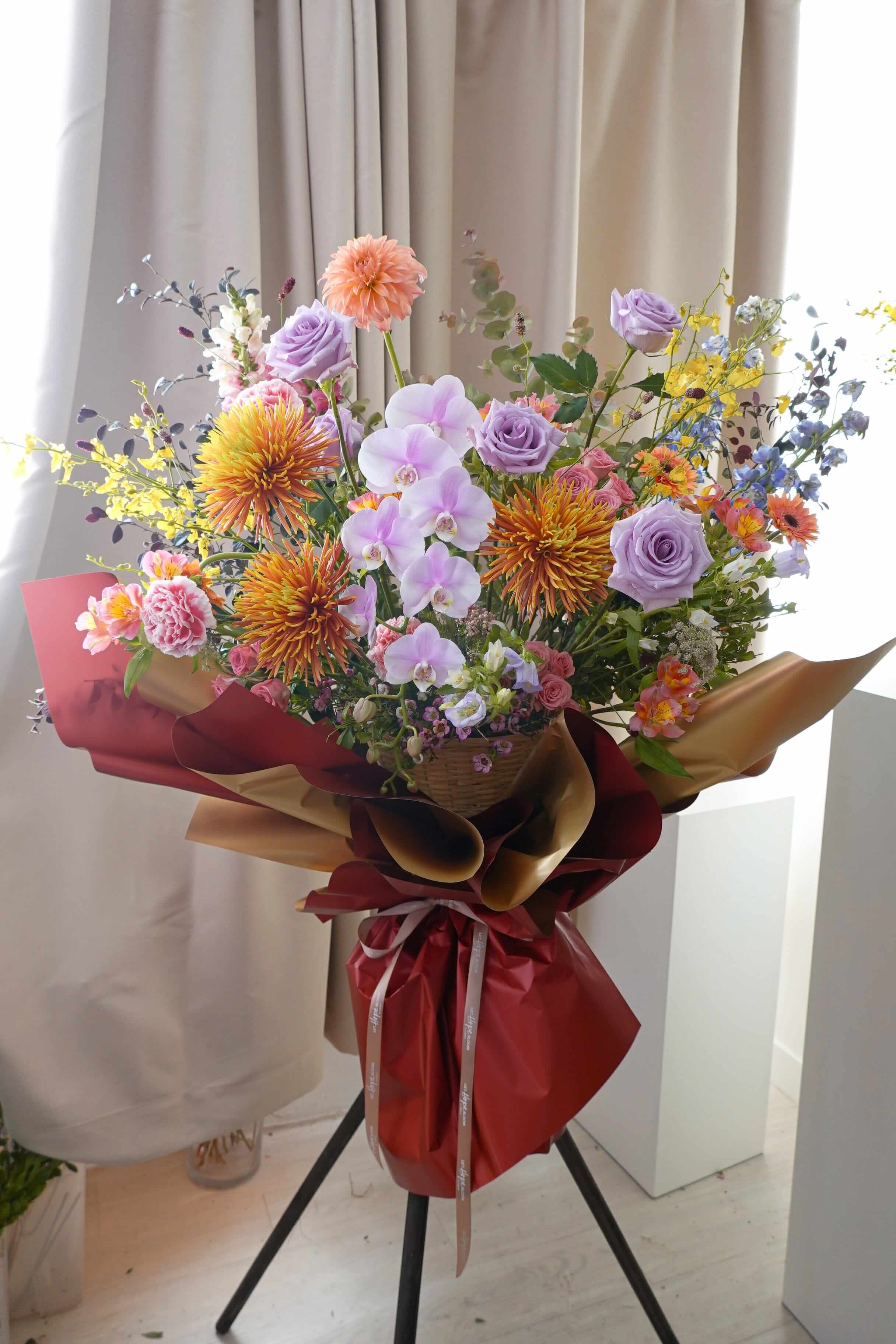 The Florist's Pick Orchid Deluxe Grand Opening Flower Basket | 花藝師發板蝴蝶蘭花開張花籃 Flower Stand Let Hope Bloom