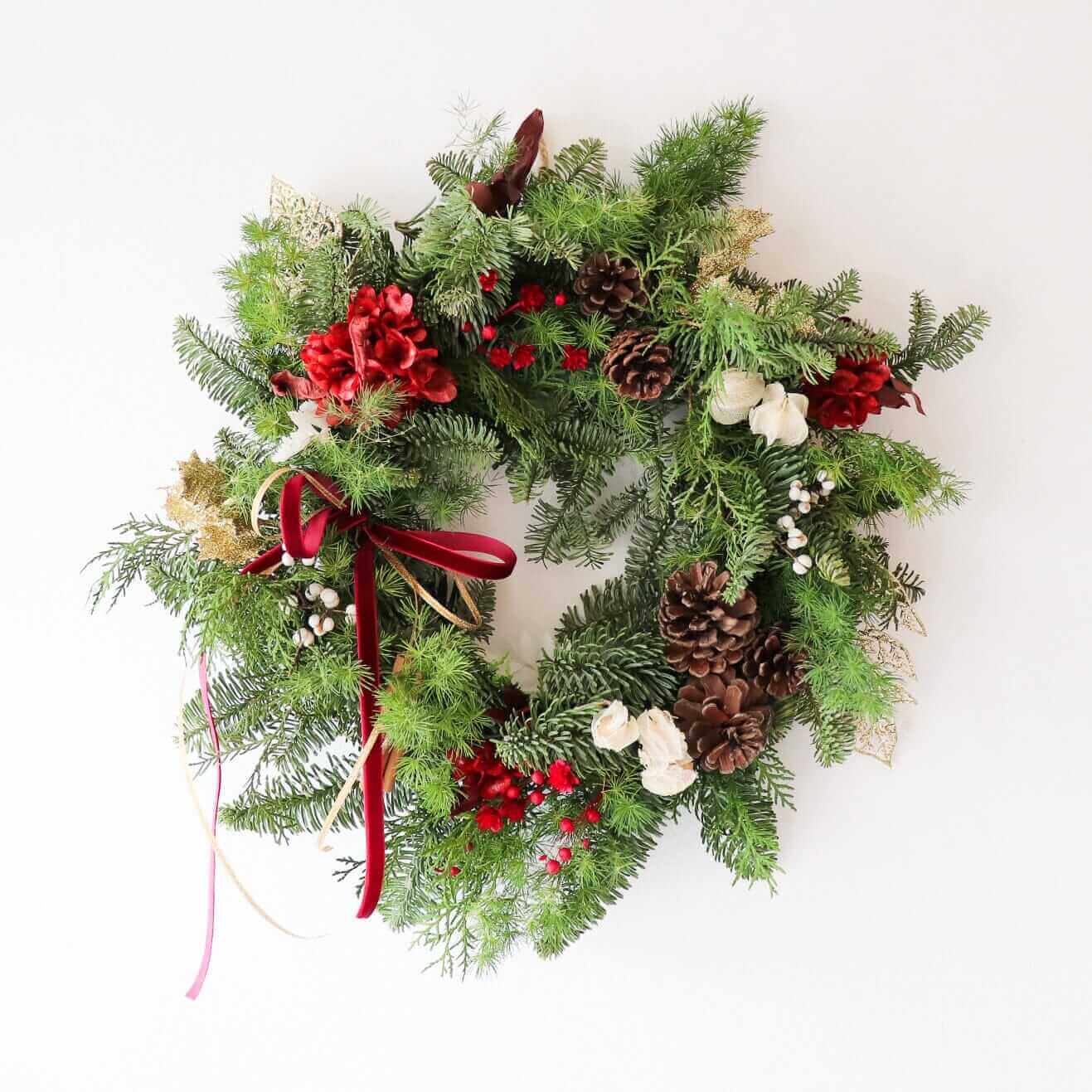 新鮮荷蘭貴族松聖誕花環 <br> Noble Fir Christmas Wreath Christmas Collection Let Hope Bloom