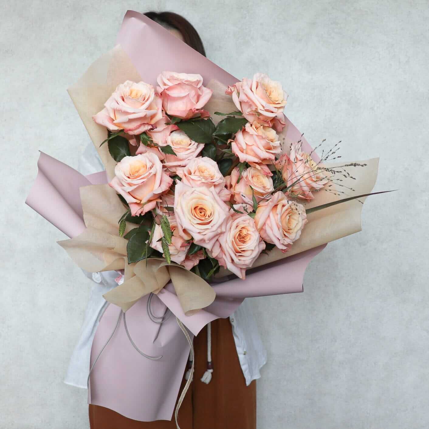 Dear Peach Rosie 蜜桃色玫瑰花束 Seasonal Bouquet Let Hope Bloom