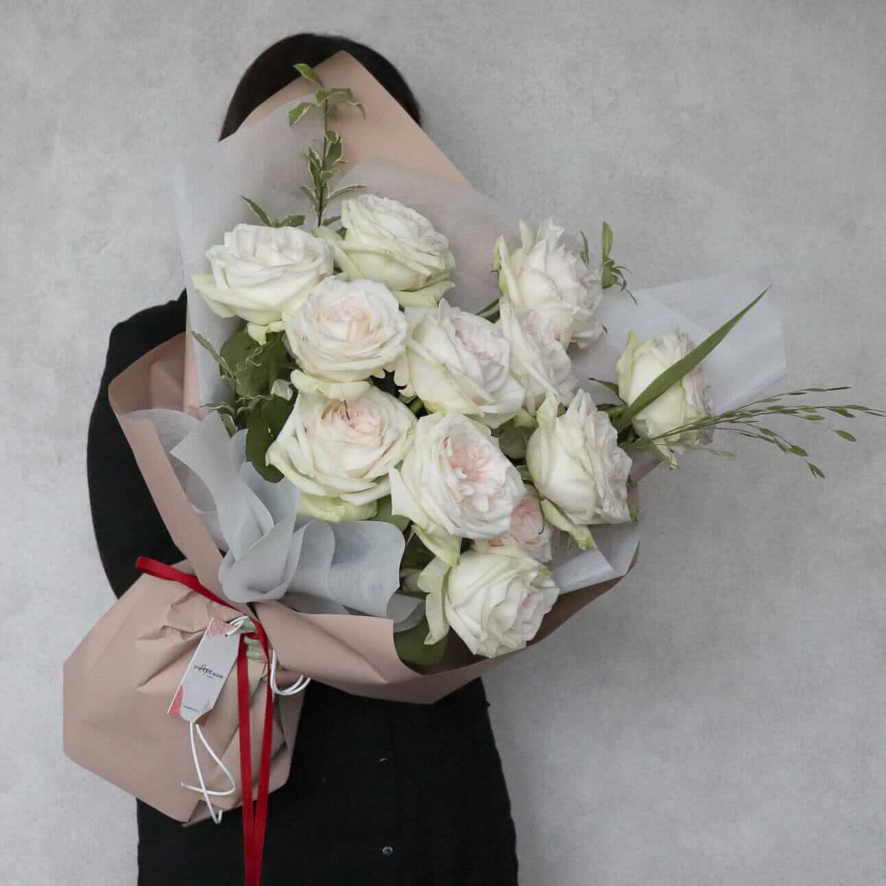 White O'Hara Rose Bouquet 庭園玫瑰花束 Seasonal Bouquet Let Hope Bloom