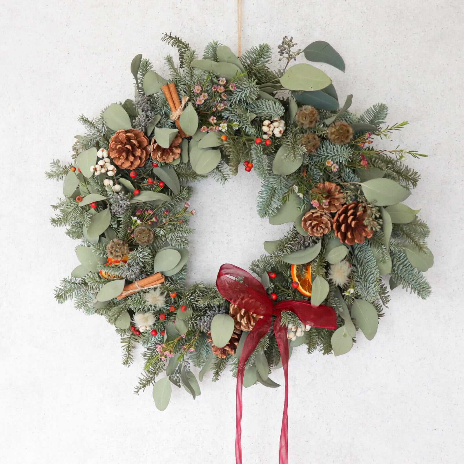 新鮮荷蘭貴族松聖誕花圈材料包 DIY Set <br> Noble Fir Christmas Wreath DIY Set Christmas Collection Let Hope Bloom