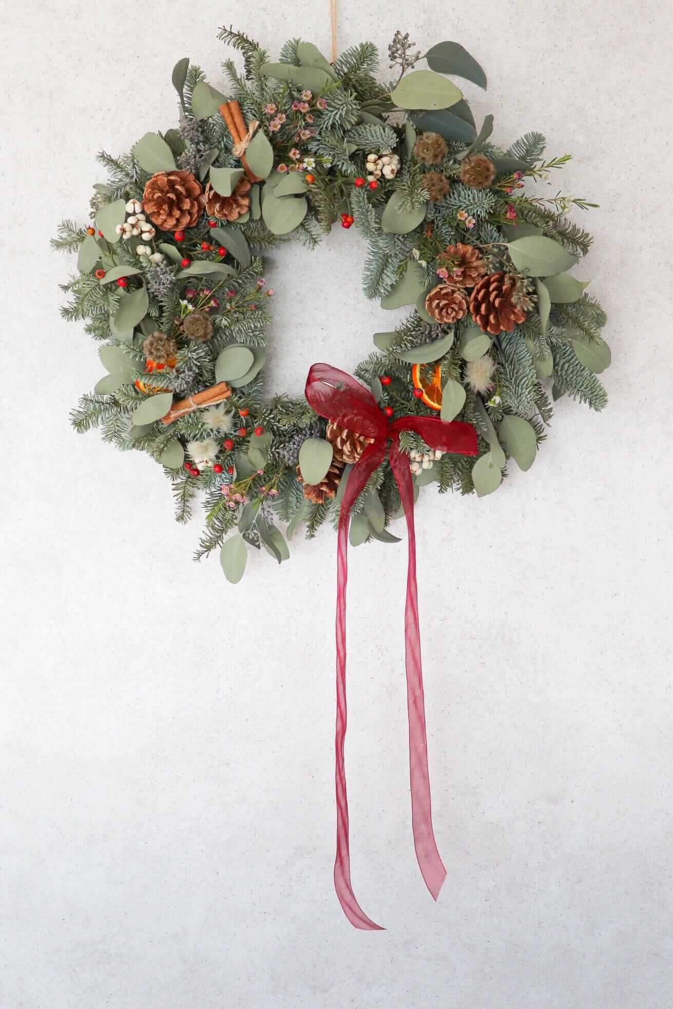 新鮮荷蘭貴族松聖誕花圈材料包 DIY Set <br> Noble Fir Christmas Wreath DIY Set Christmas Collection Let Hope Bloom