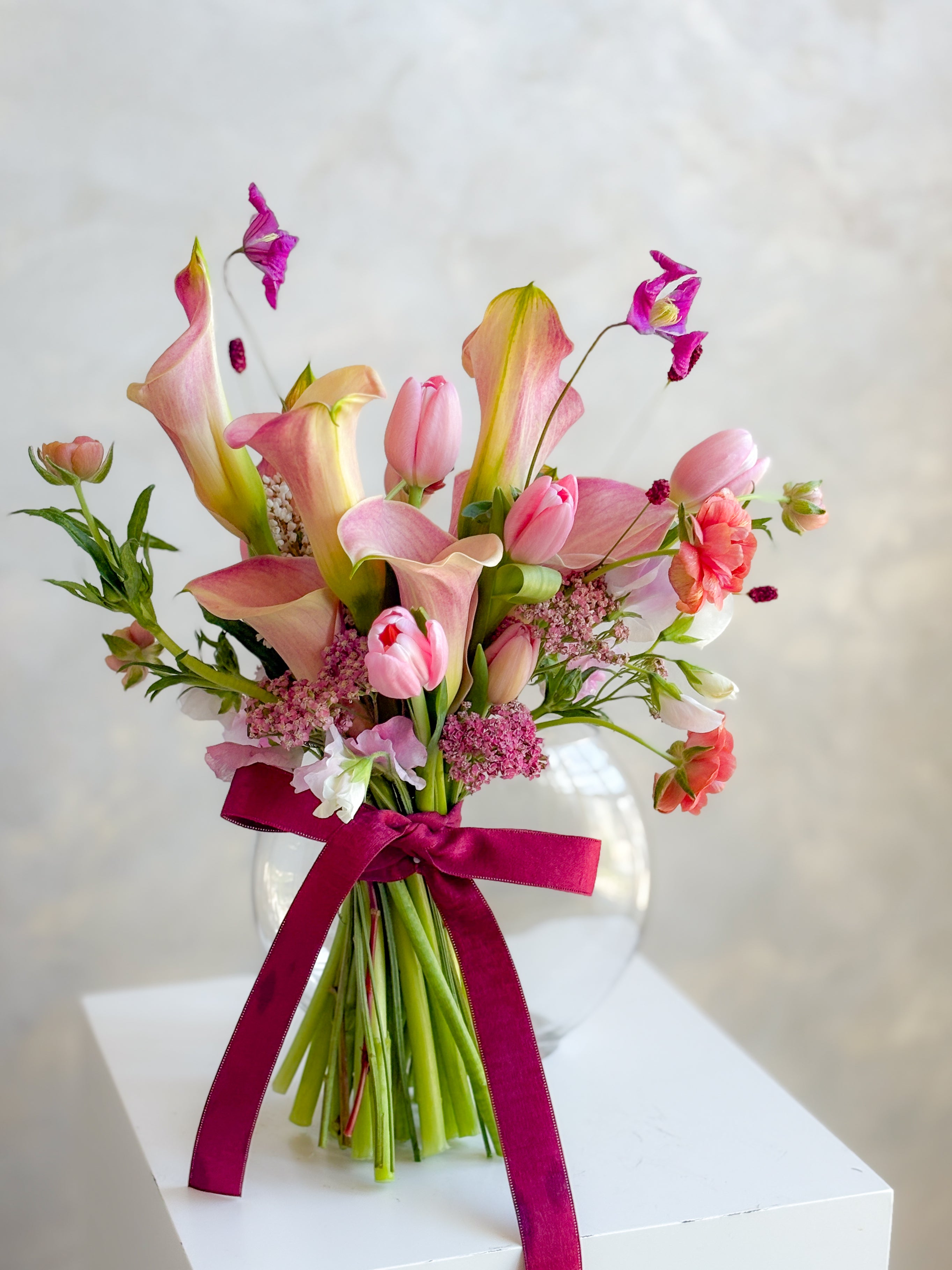 Timeless Pink Elegance | 韓式馬蹄蘭結婚花球