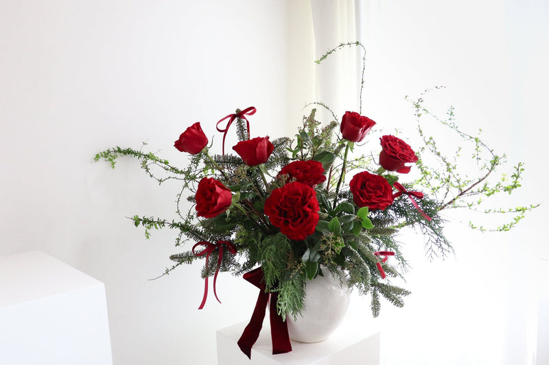 Crimson Noel | 聖誕花瓶 <br> Christmas Vase Arrangement Christmas Collection Let Hope Bloom 