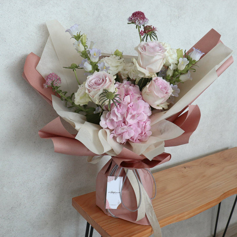 Forever Pink 繡球花束 | Let Hope Bloom | 香港花店 | 網上訂花