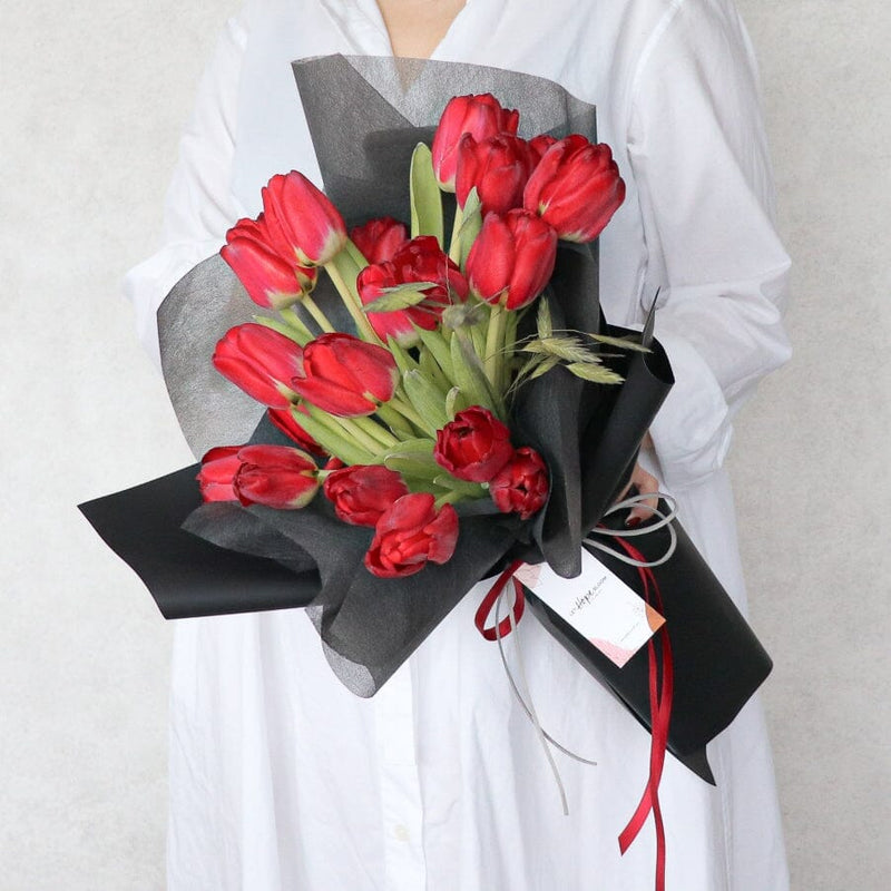情人節花束 | Rouge Love 紅色鬱金香花束 | 香港花店 | 網上訂花 | Flower Bouquet Delivery