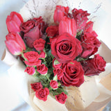 情人節花束 | Rouge Trio | 紅玫瑰鬱金香花束 | 香港花店 | 網上訂花 | Flower Bouquet Delivery